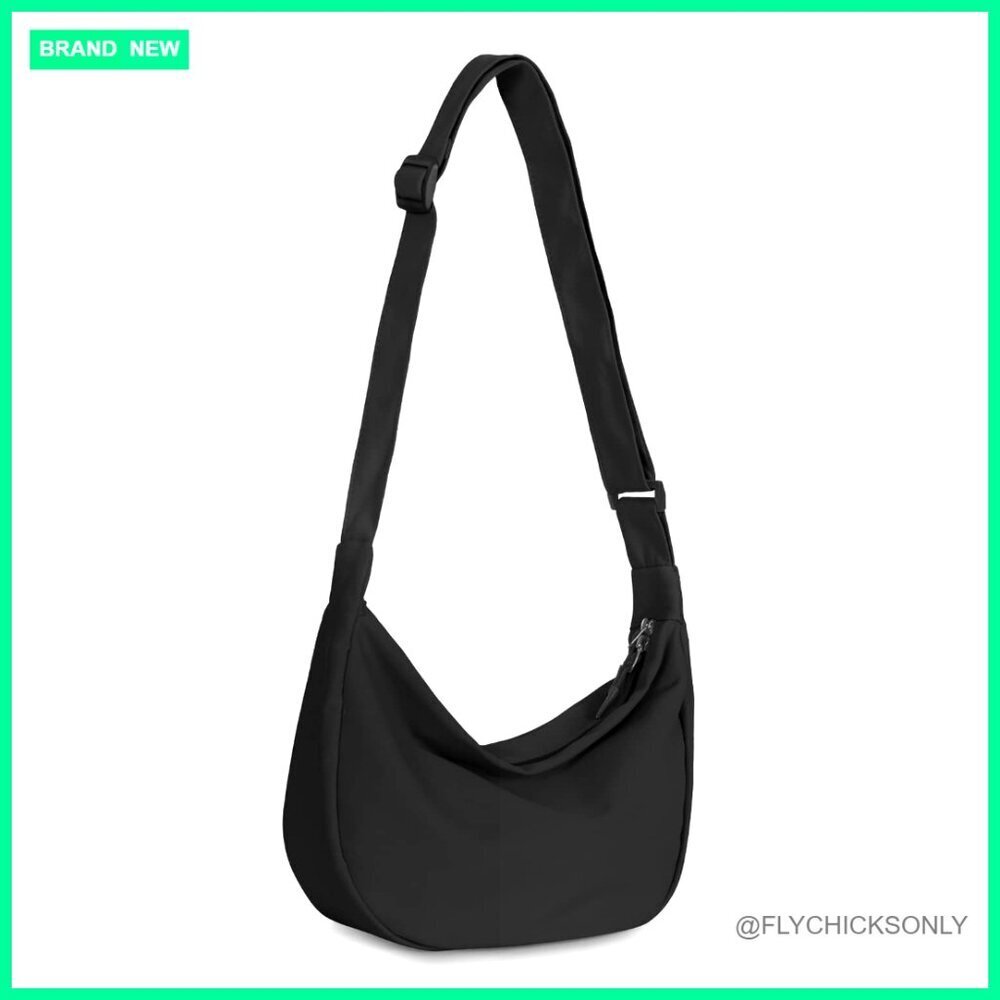 Lightweight Crossbody Sling Bag with Adjustable Strap, 2 Zippers, Recycled